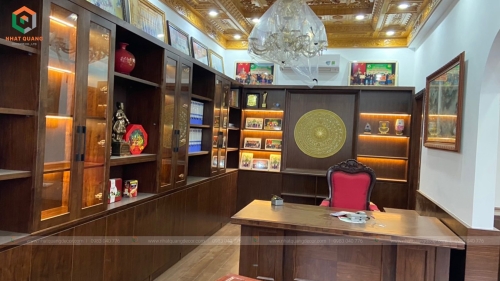 Thiết kế và thi công nội thất phòng giám đốc bệnh viện đa khoa Hải Hậu - Nam Định được thiết kế thi công trọn gói bởi Nhật Quang Decor